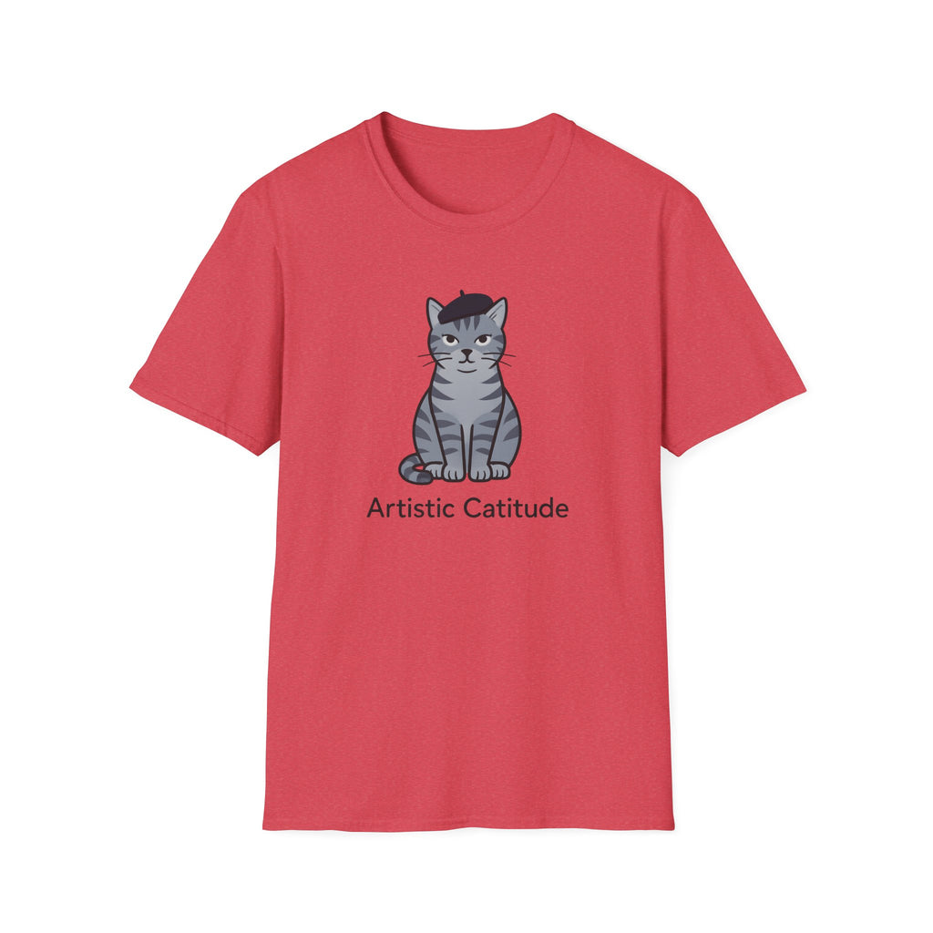 Gray Cat with Beret T-Shirt