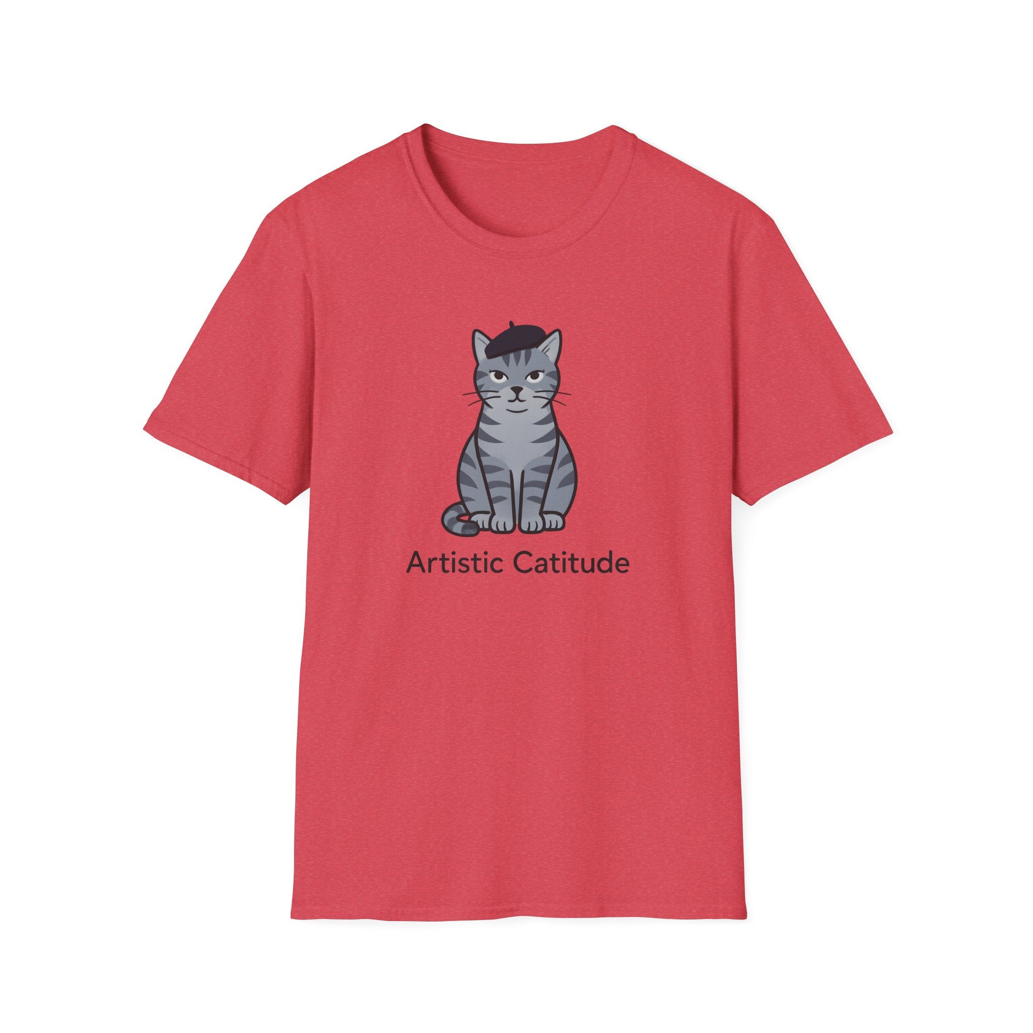 Gray Cat with Beret T-Shirt